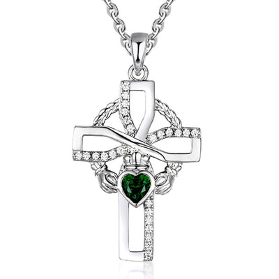 Celtic Cross with Claddagh Center Necklace - Creative Irish Gifts