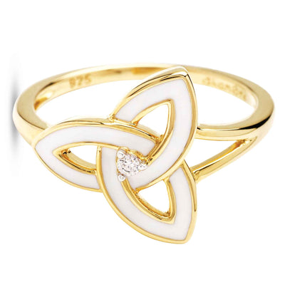 Trinity Gold and Enamel Ring - Creative Irish Gifts
