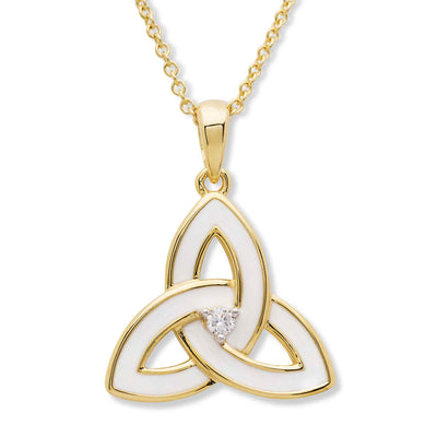 Trinity Gold and Enamel Necklace - Creative Irish Gifts
