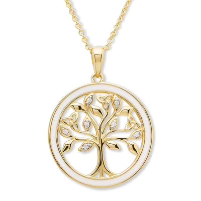 Tree of Life Gold and Enamel Necklace - Creative Irish Gifts