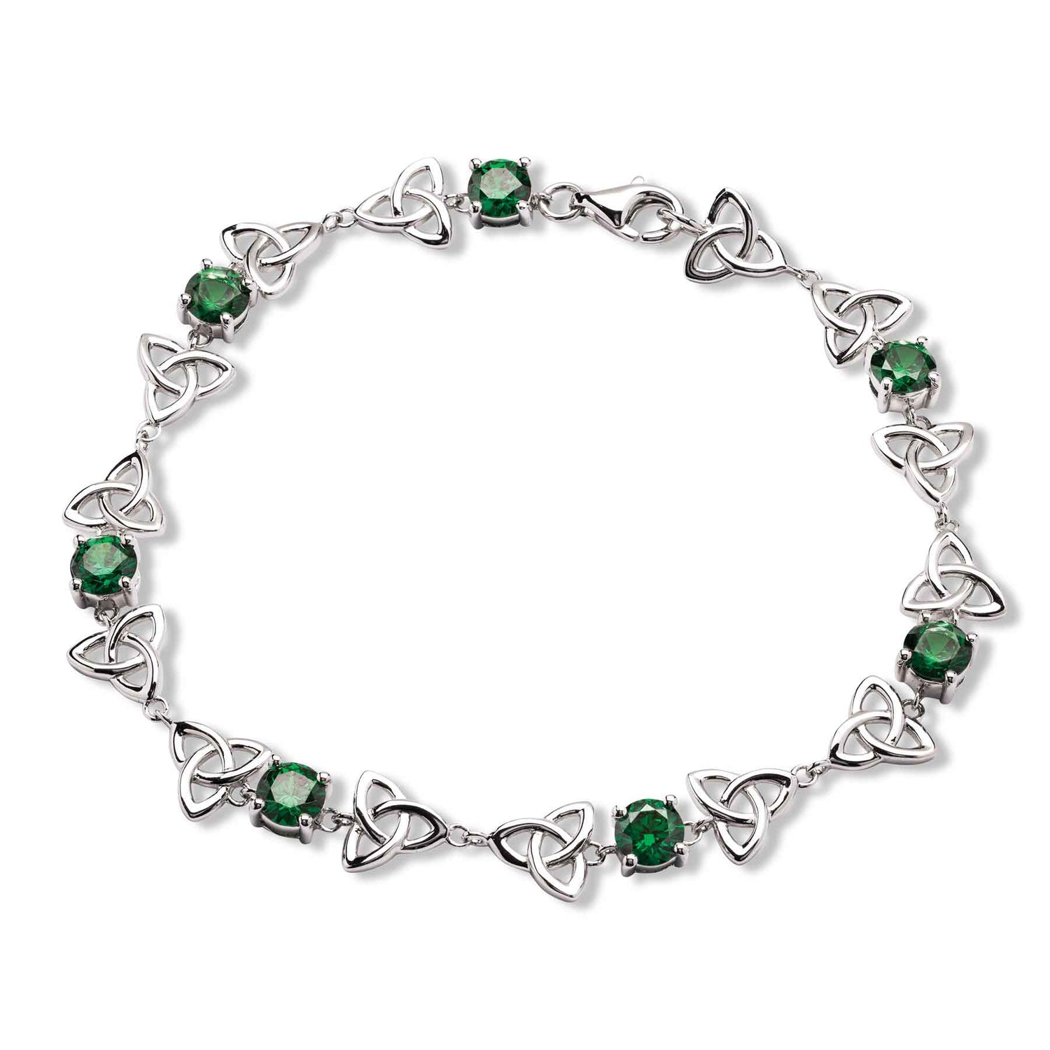 Trinity Knot and Green Stone Bracelet Creative Irish Gifts