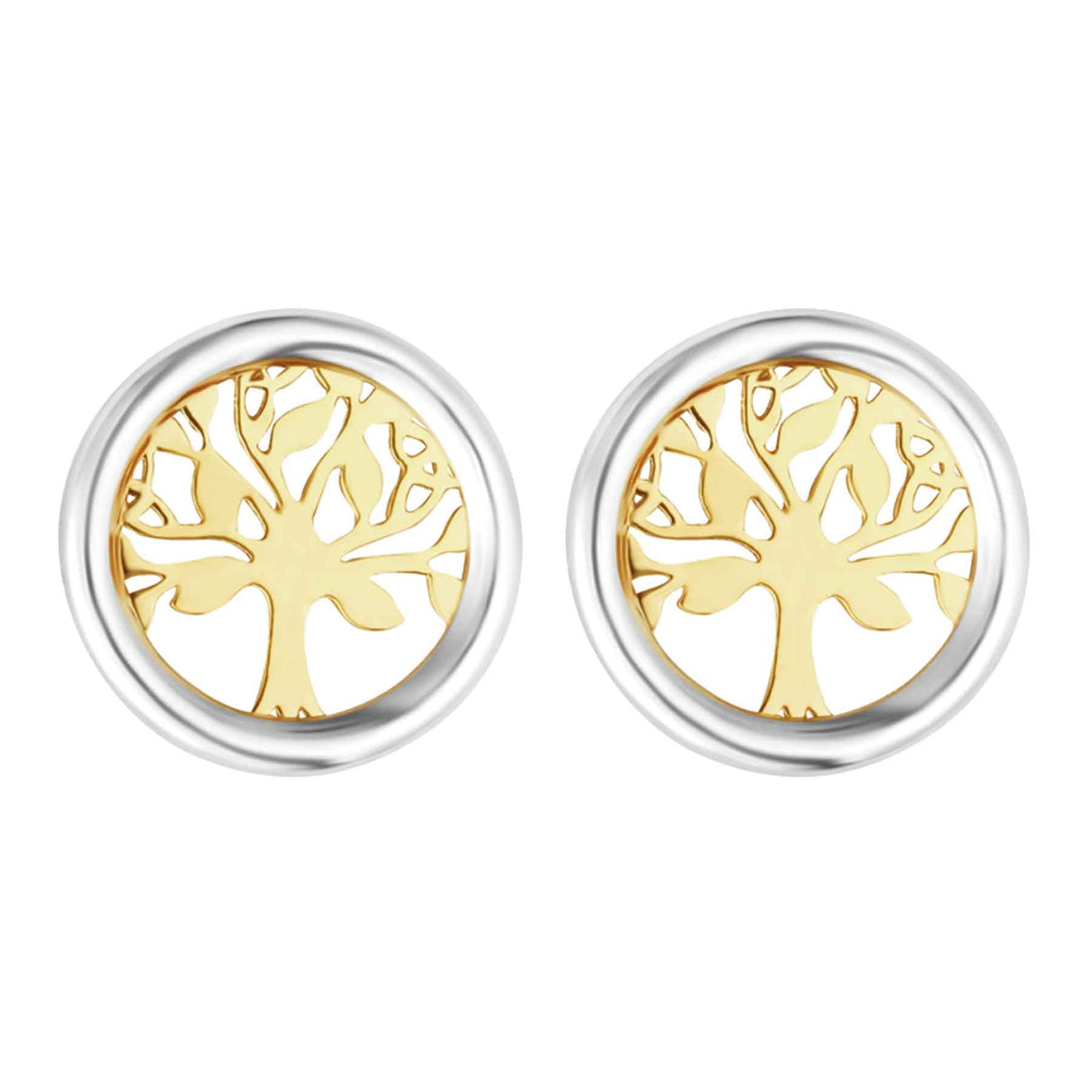 Two Tone Tree of Life Stud Earrings - Creative Irish Gifts