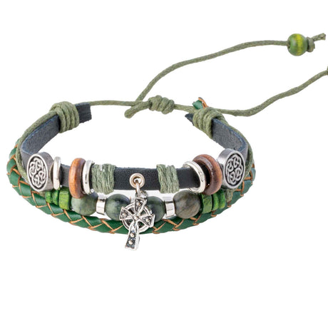 Celtic Cross Leather Bracelet - Creative Irish Gifts