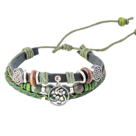 Shamrock Circle Leather Bracelet - Creative Irish Gifts