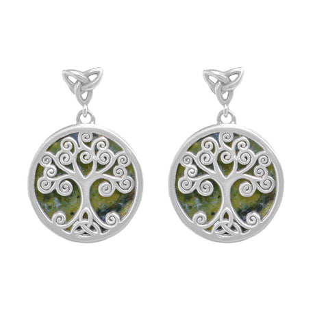 Connemara Marble Tree of Life Earrings - Creative Irish Gifts