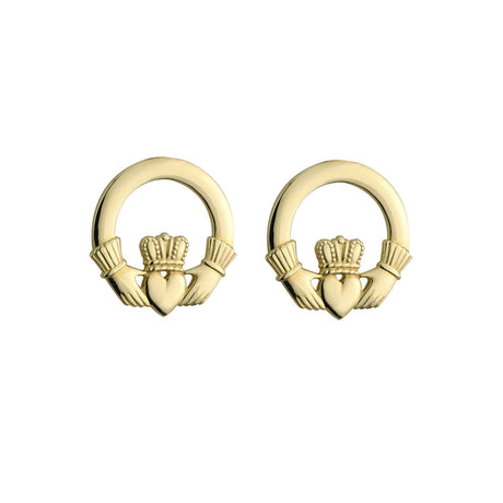 10K Gold Small Claddagh Stud Earrings - Creative Irish Gifts