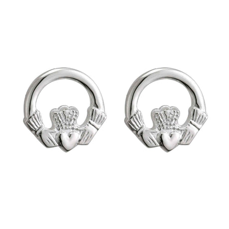 Sterling Silver Small Claddagh Stud Earrings - Creative Irish Gifts