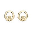 14K Gold Claddagh Stud Earrings - Creative Irish Gifts