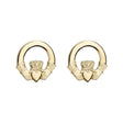14K Gold Claddagh Stud Earrings - Creative Irish Gifts