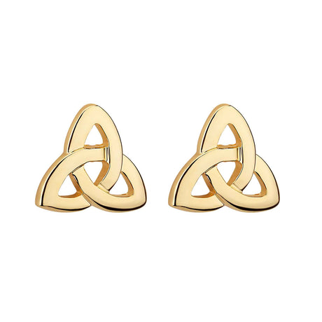 Gold Plated Trinity Knot Stud Earrings - Creative Irish Gifts