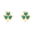 10K Malachite Shamrock Stud Earrings - Creative Irish Gifts
