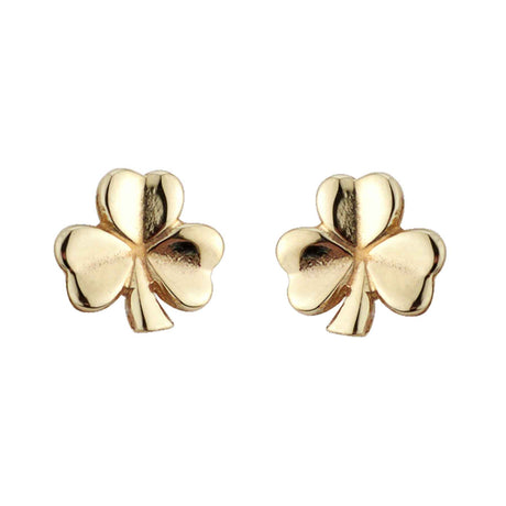 10K Tiny Shamrock Stud Earrings - Creative Irish Gifts