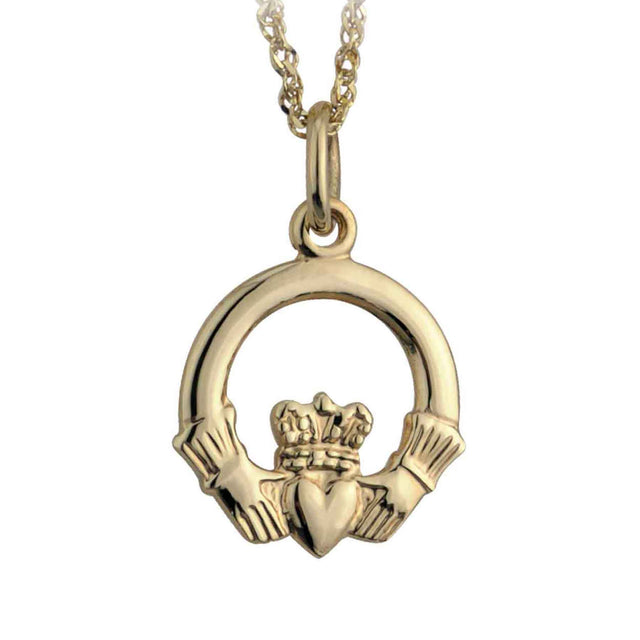 10K Gold Small Claddagh Necklace - Creative Irish Gifts
