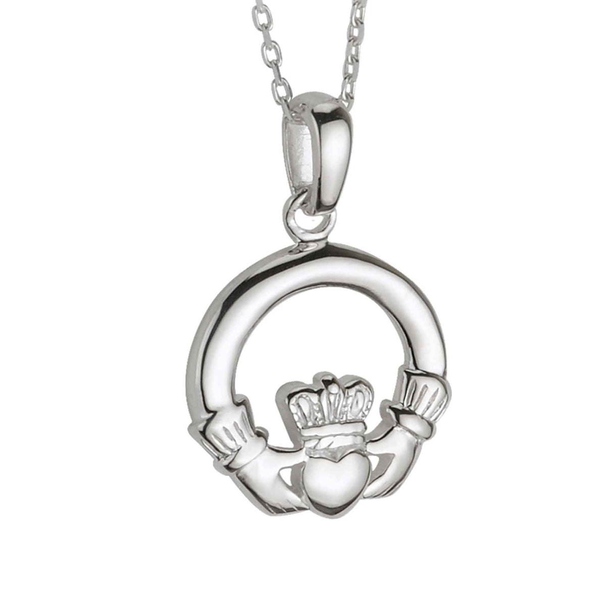 Copy of Sterling Silver Small Claddagh Necklace - Creative Irish Gifts