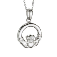 Copy of Sterling Silver Small Claddagh Necklace - Creative Irish Gifts