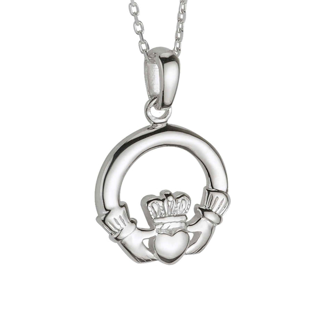 Copy of Sterling Silver Small Claddagh Necklace - Creative Irish Gifts