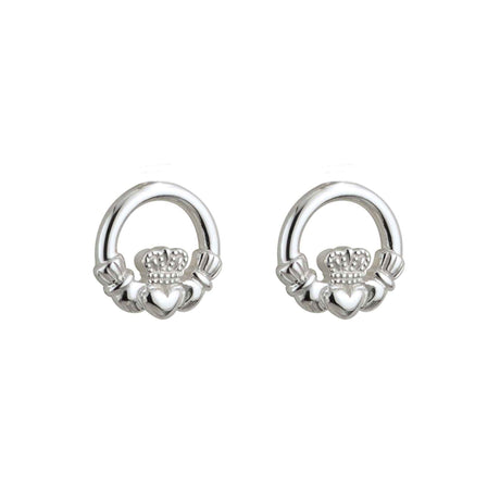 Silver Kids Claddagh Stud Earrings - Creative Irish Gifts