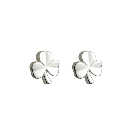 Silver Kids Shamrock Stud Earrings - Creative Irish Gifts
