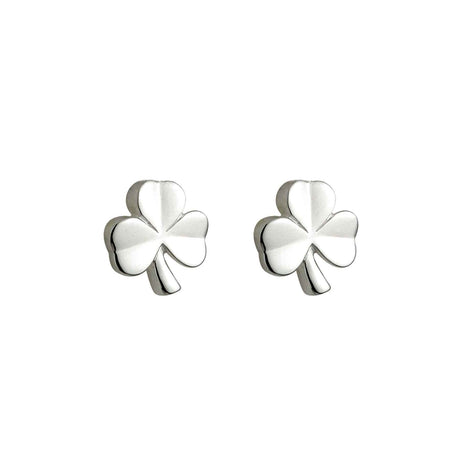 Silver Kids Shamrock Stud Earrings - Creative Irish Gifts