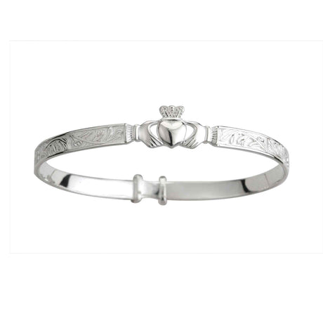 Silver Claddagh Bangle Baby - Creative Irish Gifts