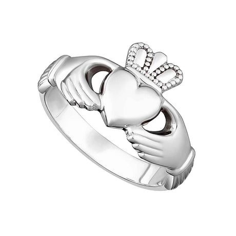 Sterling Silver Womens Maids Heavy Claddagh Ring - Creative Irish Gifts