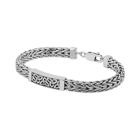 Silver Oxidized Trinity Knot Heavy Bracelet - Creative Irish Gifts