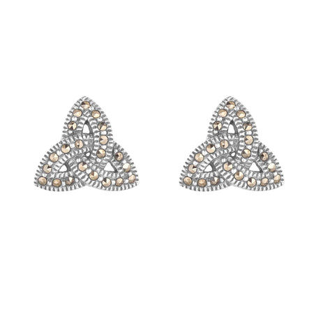 Sterling Silver Trinity Knot Marcasite Earrings - Creative Irish Gifts