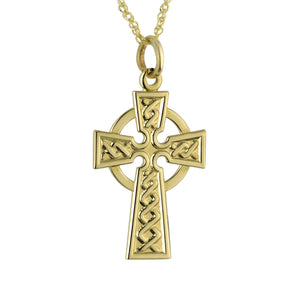 14K Gold Small Celtic Cross Necklace Studio Creative Irish Gifts