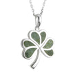 Silver Connemara Marble Shamrock Necklace - Creative Irish Gifts