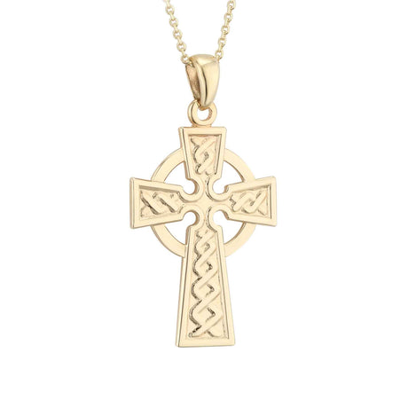 14K Gold Medium Celtic Cross Necklace - Creative Irish Gifts