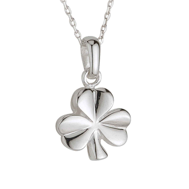 Silver Shiney Shamrock Necklace - Creative Irish Gifts