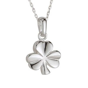 Silver Shiney Shamrock Necklace Studio Creative Irish Gifts