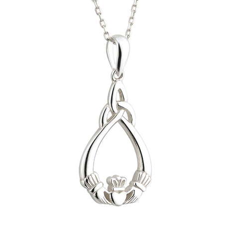 Silver Claddagh & Trinity Knot Necklace - Creative Irish Gifts