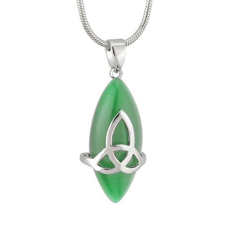 Green Oval Trinity Necklace - Creative Irish Gifts