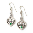 Heart Claddagh with Celtic Trinity Knot Silver Earrings with Gemstone - Creative Irish Gifts