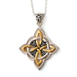 Interlocking Celtic Knot Pendant in Silver and 14K Gold - Creative Irish Gifts