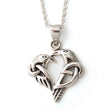 Love of The Mythical Celtic Raven Heart Shaped Silver Jewelry Pendant - Creative Irish Gifts