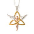 Trinity Knot Angel Three Tone Pendant - Creative Irish Gifts