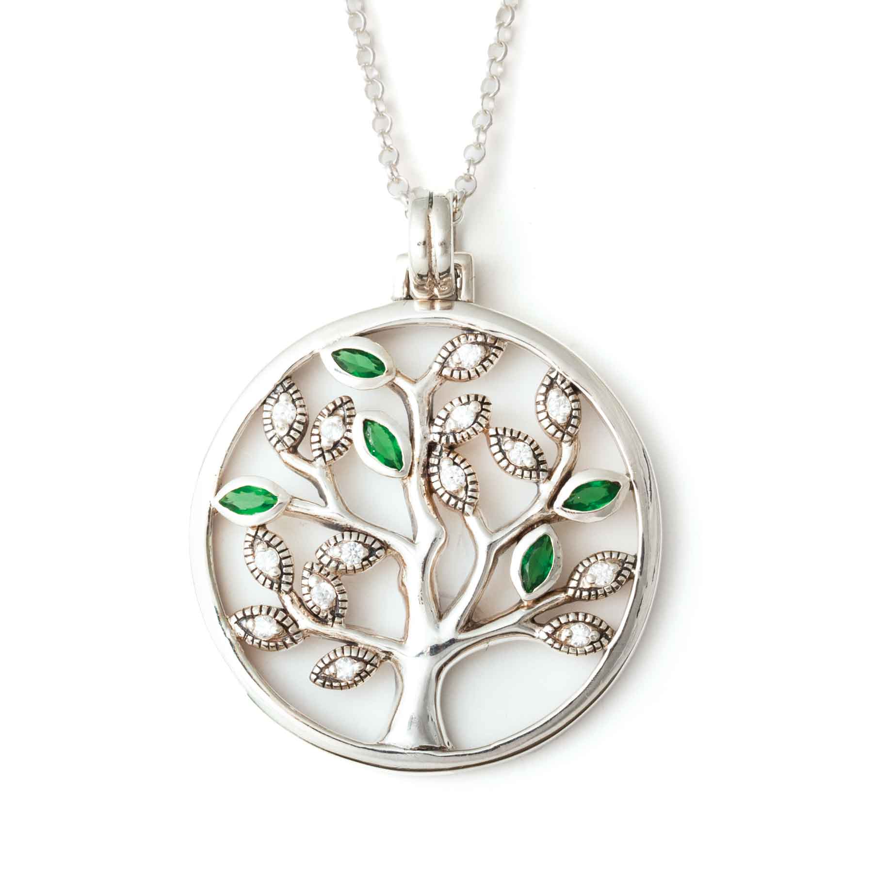 Sterling Silver Celtic Tree of Life Pendant with Gemstones