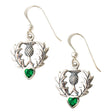 Scottish Thistle Earrings with Gemstone Accent - Creative Irish Gifts