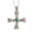 Celtic Knot Cross Pendant with Emerald Claddagh Heart - Creative Irish Gifts