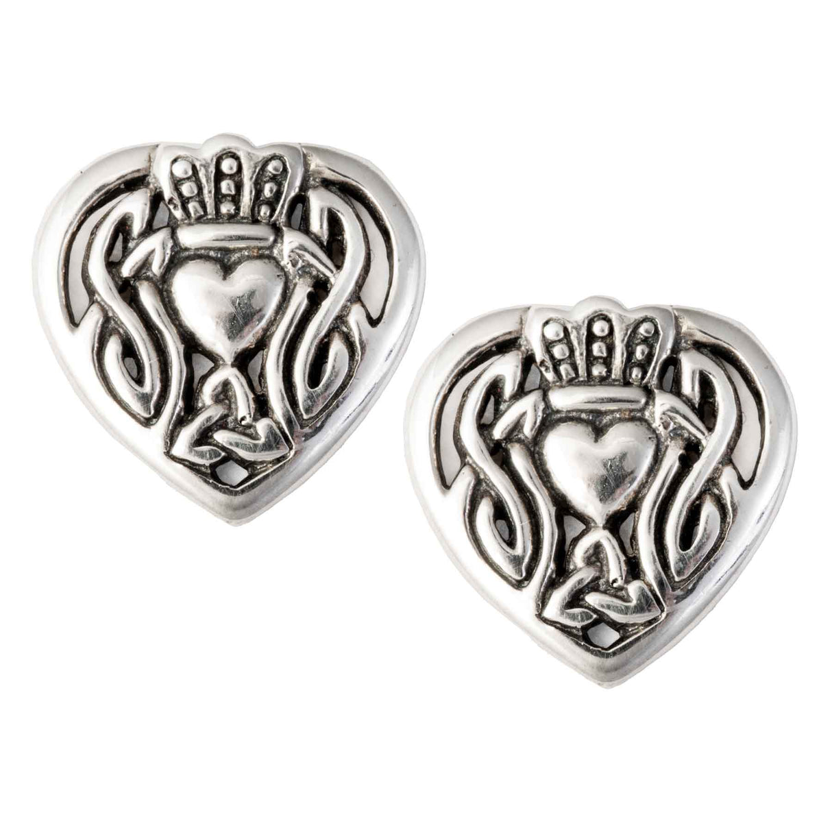Celtic Claddagh Heart Post Earrings - Creative Irish Gifts