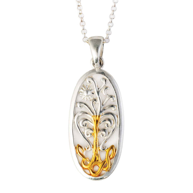 Golden Celtic Tree of Life Pendant Necklace - Creative Irish Gifts