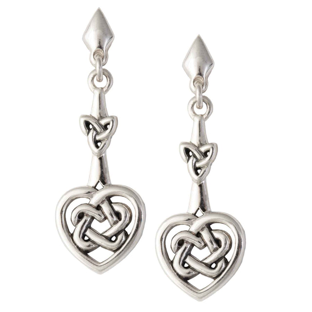 Celtic Heart Silver Post Earrings - Creative Irish Gifts