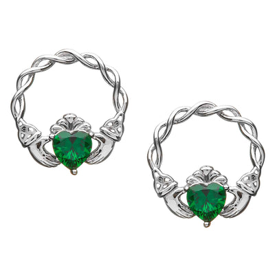 Claddagh Green Stud Earrings - Creative Irish Gifts