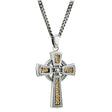 Gold and Silver Oxidized Celtic Cross Pendant, Men's - Creative Irish Gifts