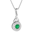 Green and Clear Stone Trinity Necklace - Creative Irish Gifts