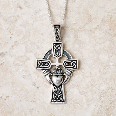 Claddagh Celtic Cross Necklace - Creative Irish Gifts