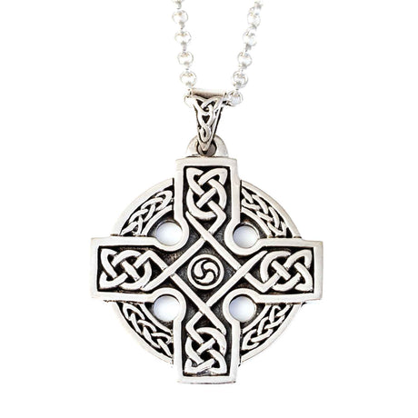 Carved Celtic Cross Triskele Necklace - Creative Irish Gifts