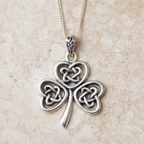 Celtic Knotwork Shamrock Pendant - Creative Irish Gifts